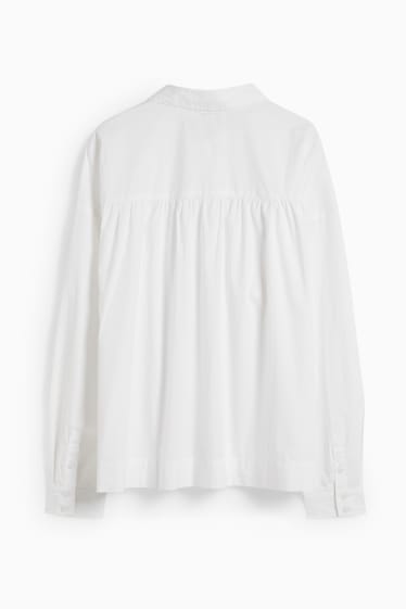 Dames - Blouse - oversized - wit