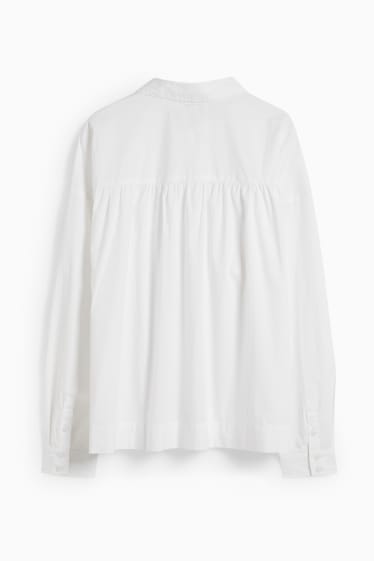 Women - Blouse - oversized - white