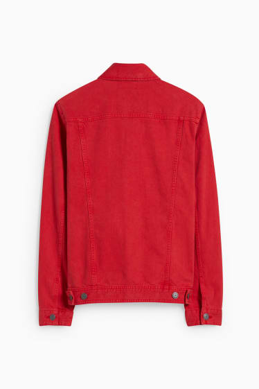 Men - Denim jacket - red