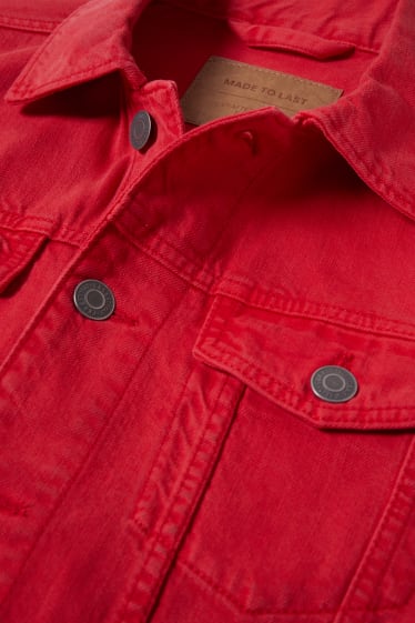 Hommes - Veste en jean - rouge
