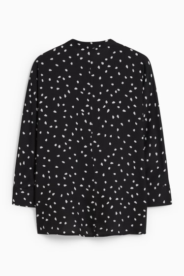 Damen - Basic-Bluse - gemustert - schwarz
