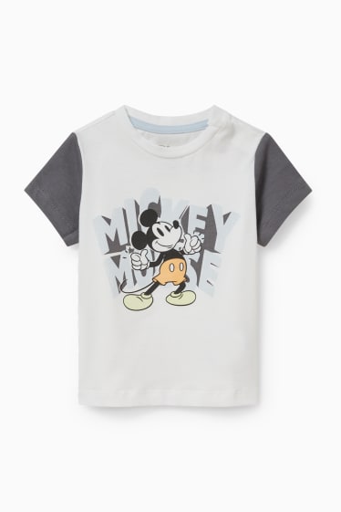 Bebeluși - Mickey Mouse - compleu bebeluși - 3 piese - alb