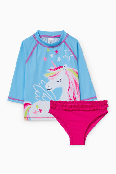Children - Unicorn - swimming outfit - LYCRA® XTRA LIFE™ - 2 piece - light blue