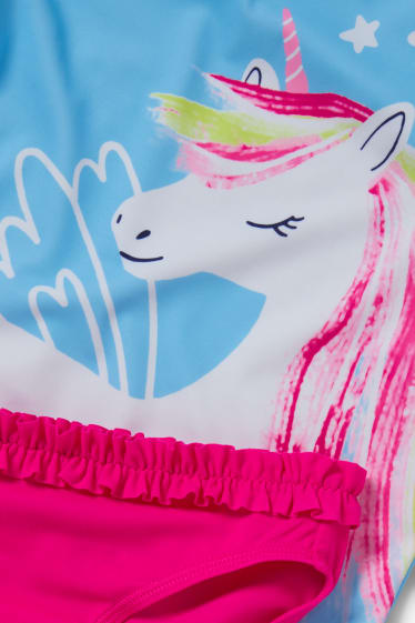 Enfants filles - Licorne - ensemble de bain - LYCRA® XTRA LIFE™ - 2 pièces - bleu clair
