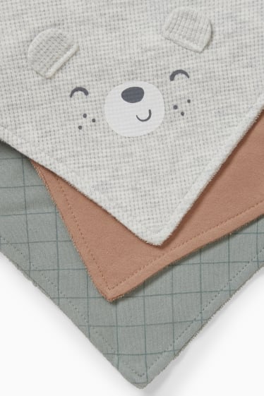 Unisex - Confezione da 3 - bavetta neonati - grigio chiaro melange