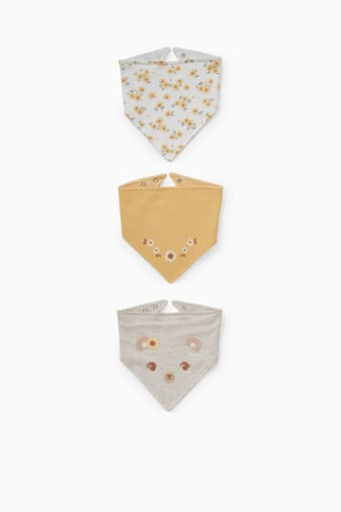 Miminka - Multipack 3 ks - trojúhelníkový šátek pro miminka - světle béžová