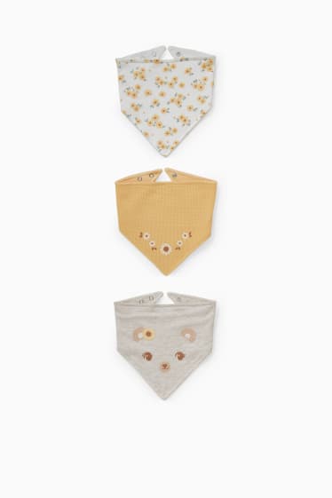 Babies - Multipack of 3 - baby triangular scarf - light beige