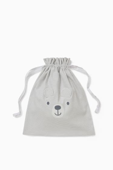 Unisex - Erstlings-Set mit Geschenkbeutel - 7 teilig - hellgrau