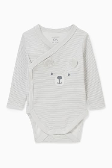 Unisex - Erstlings-Set mit Geschenkbeutel - 7 teilig - hellgrau