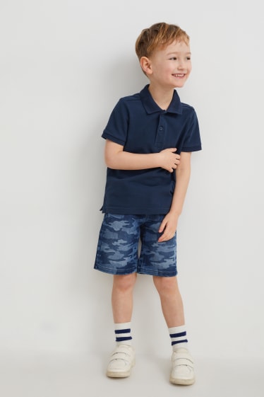 Children - Denim Bermuda shorts - jog denim - patterned - dark blue