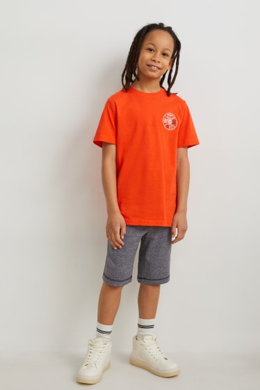 Kinder Jungen - Multipack 2er - Sweatshorts - grau-melange