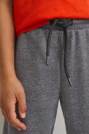 Kinder Jungen - Multipack 2er - Sweatshorts - grau-melange