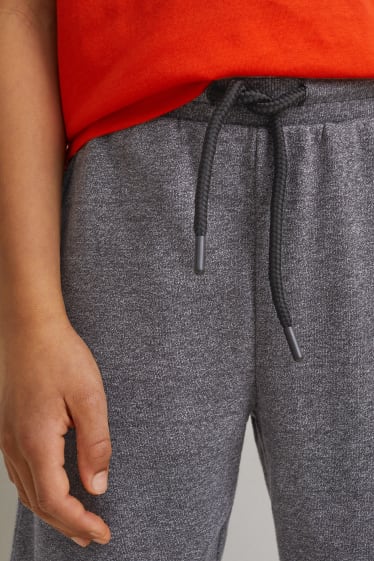 Kinder - Multipack 2er - Sweatshorts - grau-melange