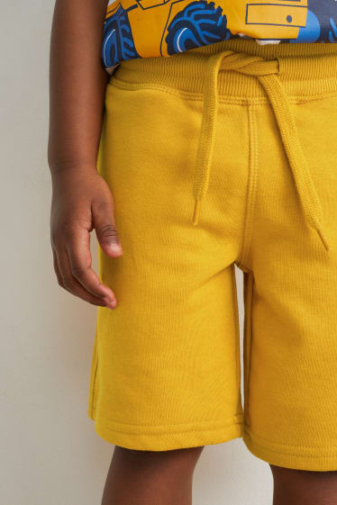 Enfants garçons - Lot de 3 - bermudas en molleton - jaune