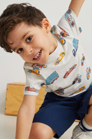 Niños - Set - camiseta de manga corta y shorts - 2 piezas - azul oscuro