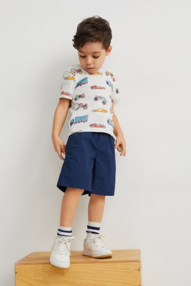 Niños - Set - camiseta de manga corta y shorts - 2 piezas - azul oscuro