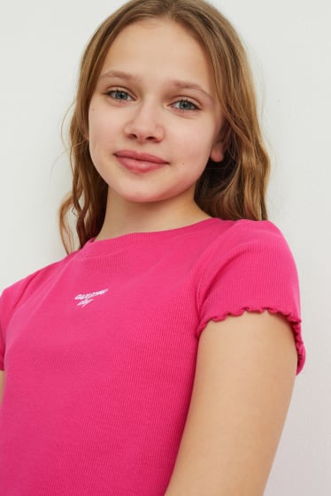 Kinderen - T-shirt-jurk - donker rose