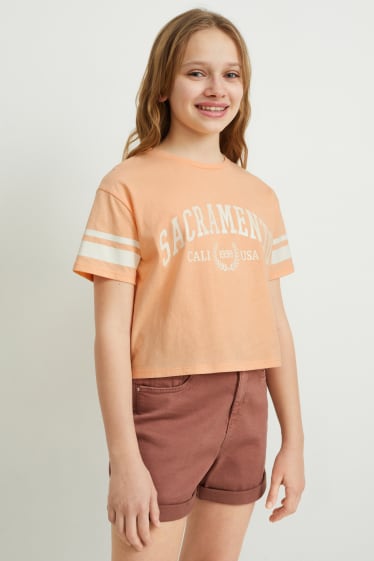 Kinderen - Set van 4 - T-shirt - crème wit