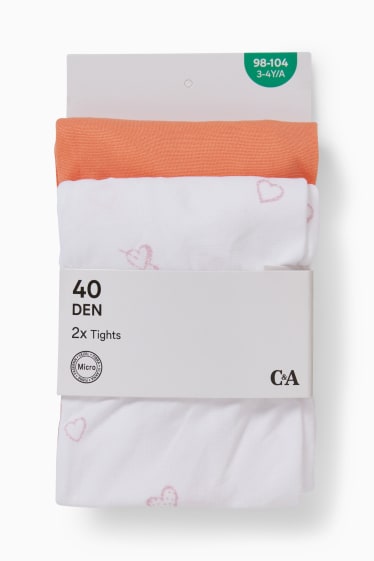 Bambine - Confezione da 2 - collant fini - 40 DEN - bianco