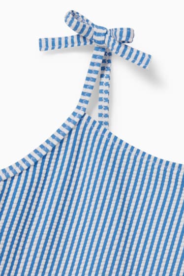 Babys - Babyzwemoutfit - 2-delig - gestreept - blauw / wit