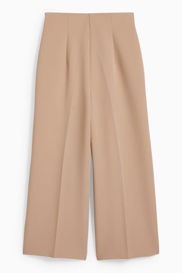 Dames - Broek - high waist - wide leg - beige