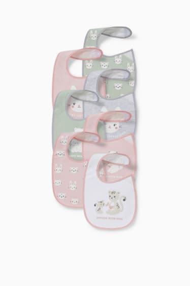 Bébés filles - Lot de 7 - plastrons pour bébé - vert / gris