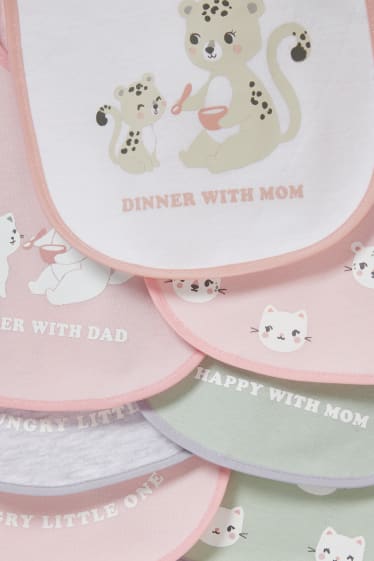 Bébés filles - Lot de 7 - plastrons pour bébé - vert / gris