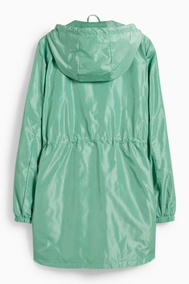 Femei - Jachetă cu glugă și geantă - pliabilă - verde