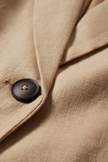 Femmes - Blazer - relaxed fit - lin mélangé - beige