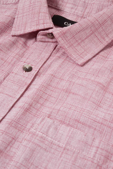 Heren - Overhemd - regular fit - kent - roze