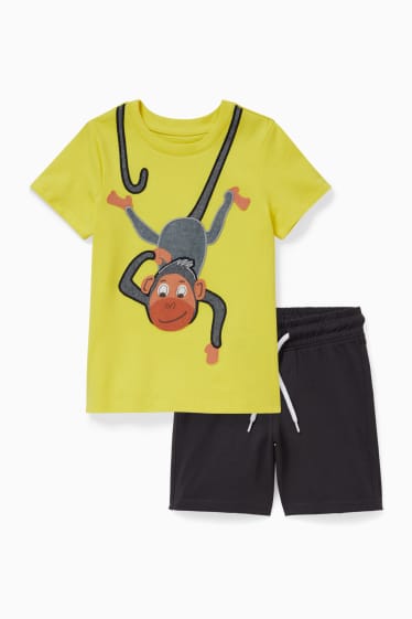 Children - Set - short sleeve T-shirt and shorts - 2 piece - yellow