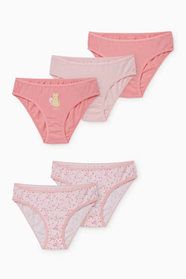 Bambine - Confezione da 5 - slip - rosa