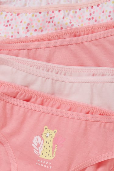 Bambine - Confezione da 5 - slip - rosa