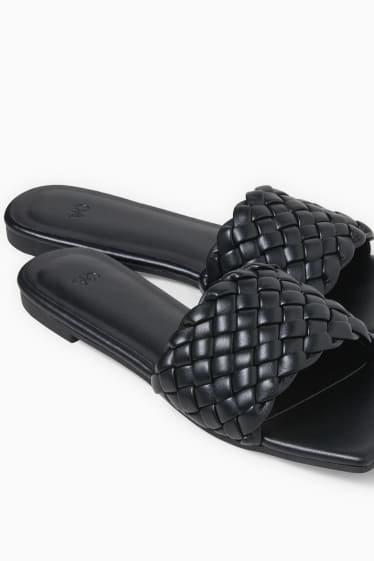 Women - Sandals - faux leather - black