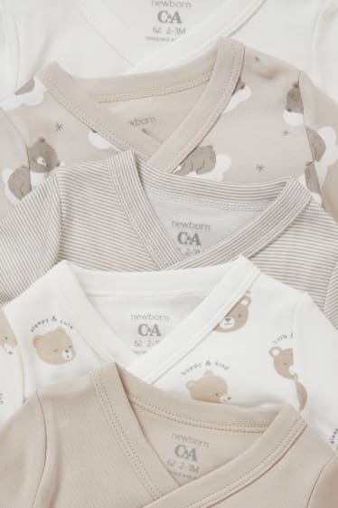 Babies - Multipack of 5 - baby wrapover bodysuit - beige