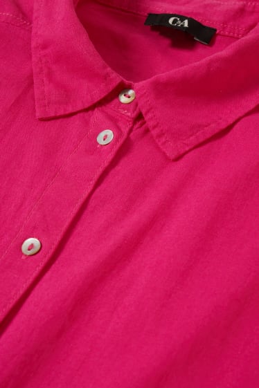 Damen - Bluse - Leinen-Mix - pink