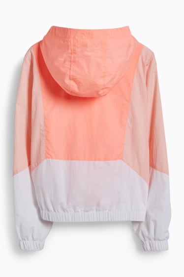 Kinder Mädchen - Jacke mit Kapuze - neon-orange