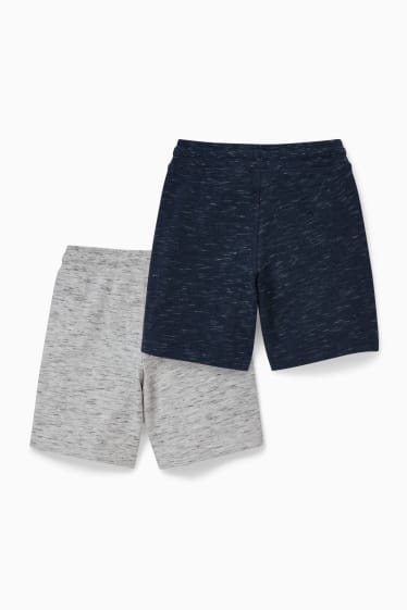 Enfants - Lot de 2 - shorts en molleton - gris clair chiné
