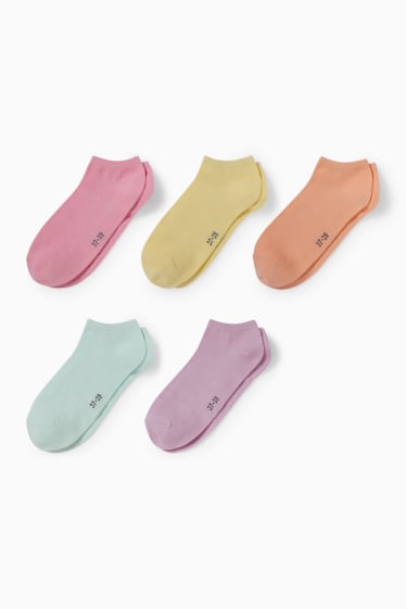 Enfants - Lot de 5 paires - socquettes de sport - violet clair