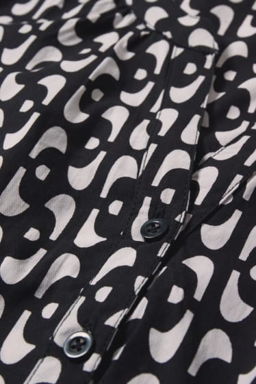 Dames - Voedingsblousejurk - met patroon - zwart
