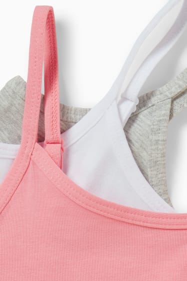 Enfants filles - Lot de 3 - brassières - blanc / rose