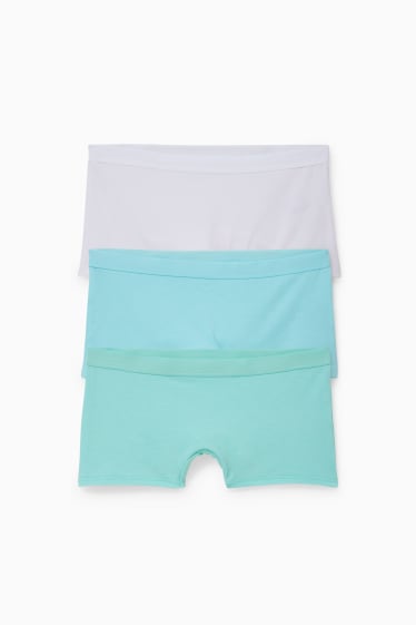 Kinderen - Set van 3 - boxershort - lichtturquoise