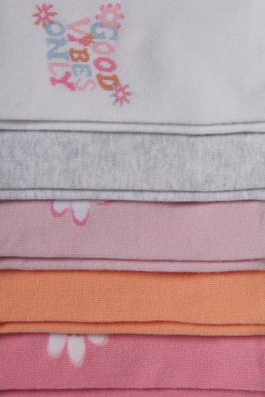 Bambini - Confezione da 5 - fiori - calzini corti con motivo - rosa