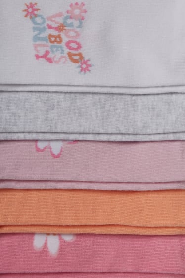 Kinder Mädchen - Multipack 5er - Blumen - Sneakersocken mit Motiv - rosa