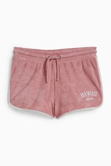 Kinder - Frottee-Shorts - pink