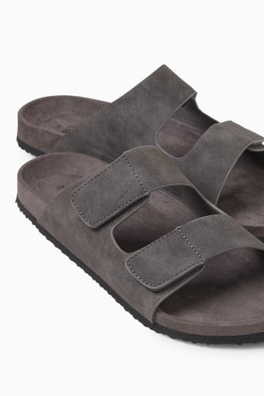 Men - Sandals - faux suede - dark gray