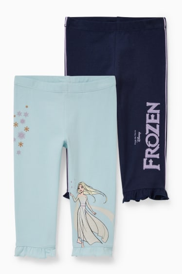 Enfants filles - Lot de 2 - La Reine des Neiges - leggings - bleu clair