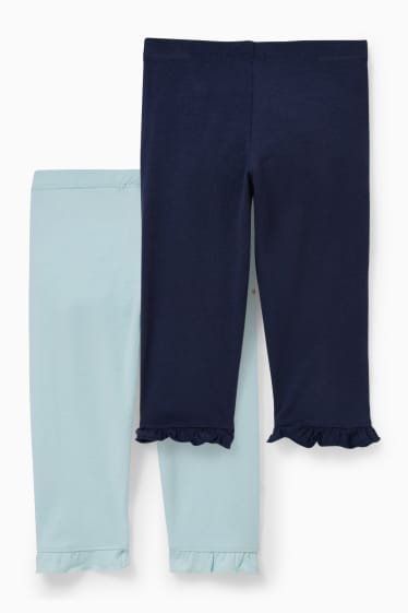 Enfants filles - Lot de 2 - La Reine des Neiges - leggings - bleu clair