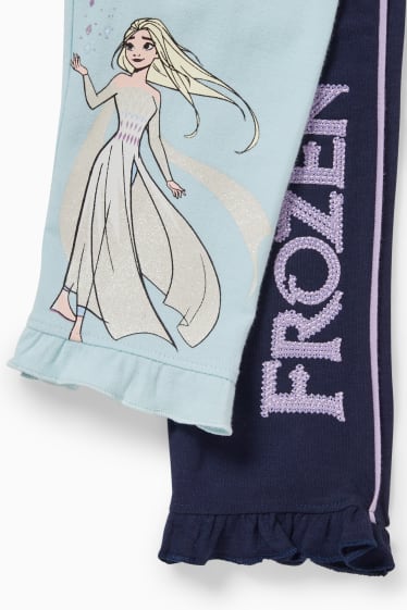 Enfants filles - Lot de 2 - La Reine des Neiges - leggings - bleu clair