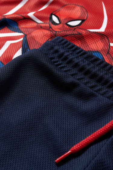 Dzieci - Spider-Man - zestaw - koszulka z krótkim rękawem i szorty - 2 części - czerwony